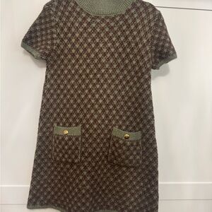 Zara Brown and Green Dress